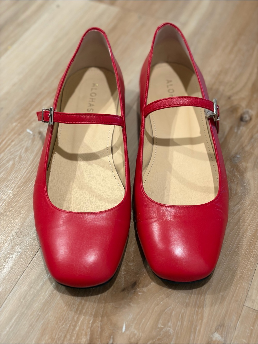 ALOHAS Por Do Sol Red Mary Jane Ballet Flats Spain 40